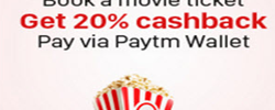 Bookmyshow 20 % off pay via paytm