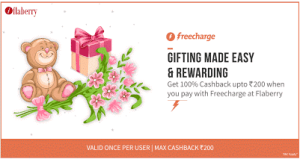 Get Flaberry 100% Cashback Offer Pay by Freecharge (Loot)