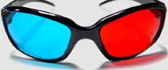 red cyan 3d video glasses