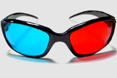 red cyan 3d video glasses