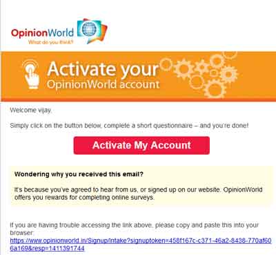 opinion world survey account activation