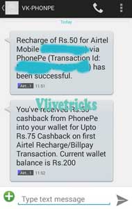 Phonepe airtel cashback proof