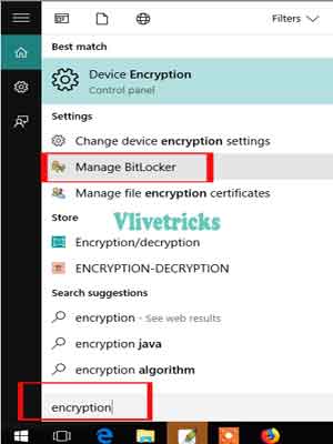 search and open bitlocker