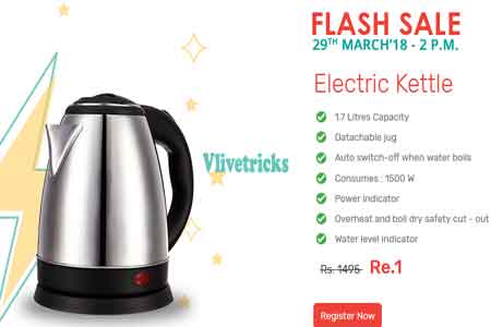 Zotezo Electric Kettel Rs. 1 Flash Sale