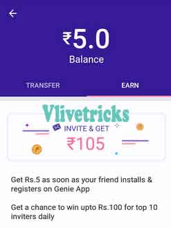 genie app free paytm cash