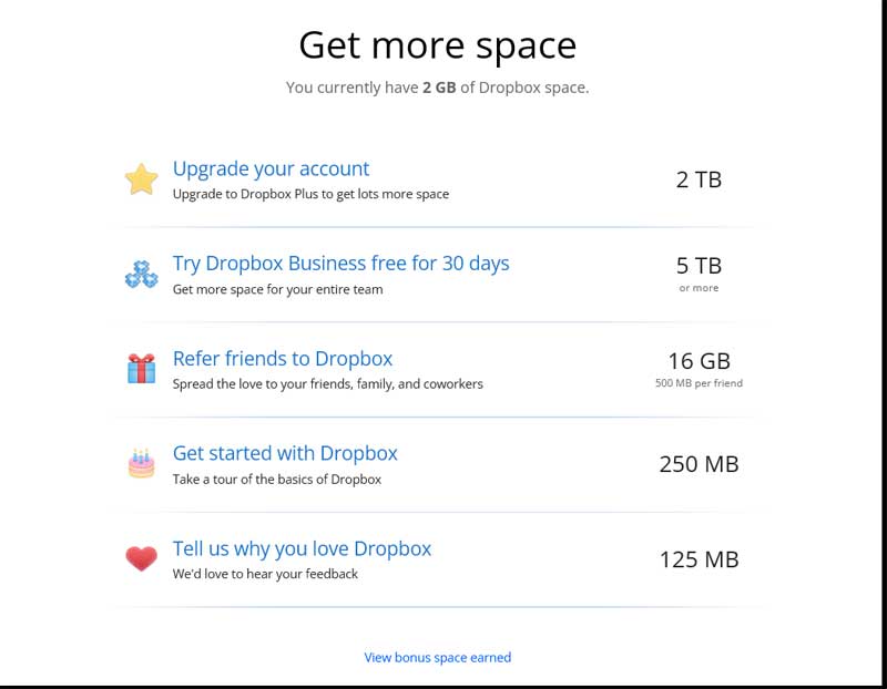 dropbox-free-space tasks