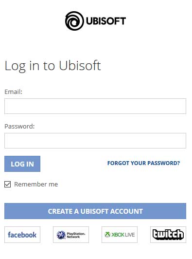 login page