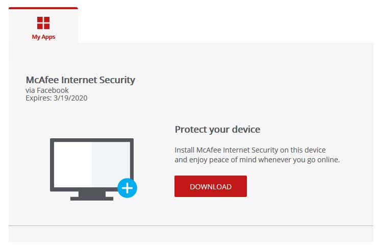mcafee internet security download