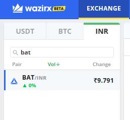 wazirx bat token to inr convert