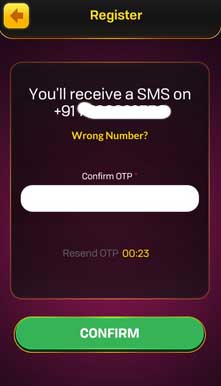 otp verification in carrom club app