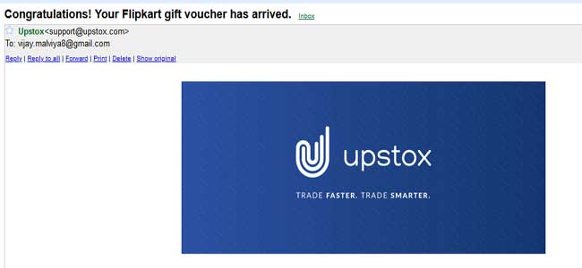 upstox flipkart voucher proof