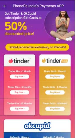 phonepe tinder offer