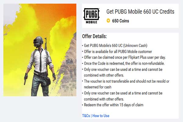 redeem flipkart supercoins in pubg uc