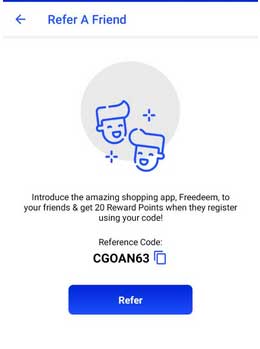 freedeem app referral code