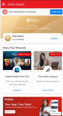 airtel thanks app amazon prime offer