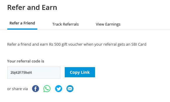 sbi card refer and earn