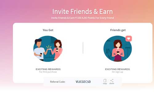 ajio refer earn