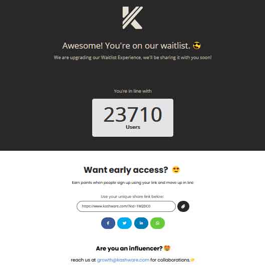 kashware referral code and link
