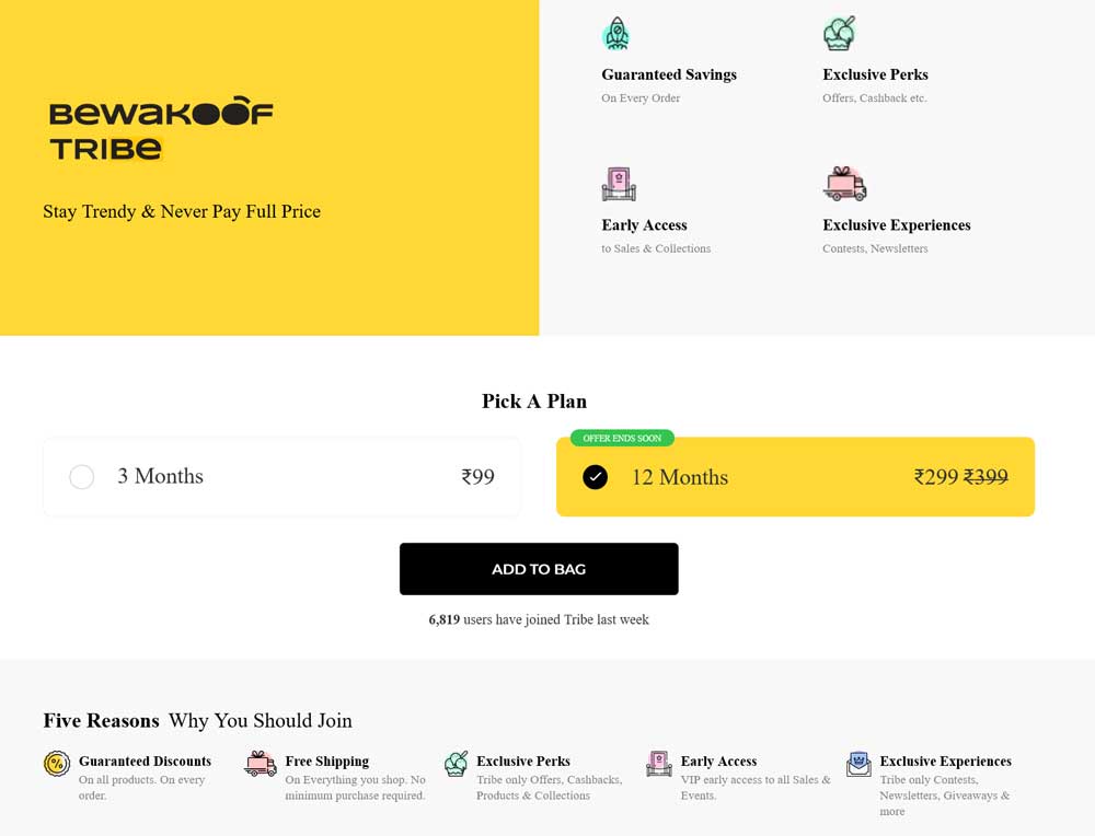 bewakoof-tribe-membership free