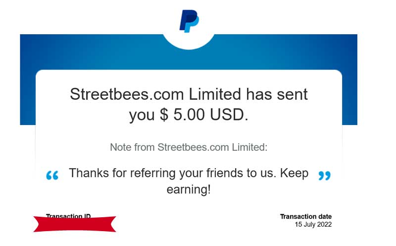 streetbees app payment proof